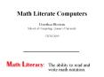 Math Literate Computers PowerPoint PPT Presentation