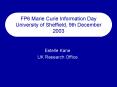 FP6 Marie Curie Information Day University of Sheffield, 9th December 2003 PowerPoint PPT Presentation