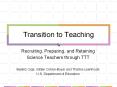 Transition to Teaching PowerPoint PPT Presentation