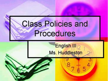 Class Policies and Procedures