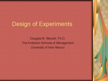 Design of Experiments