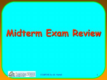 Midterm Exam Review