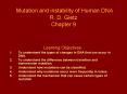 Mutation and instability of Human DNA R' D' Gietz Chapter 9 PowerPoint PPT Presentation