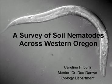A Survey of Soil Nematodes Across Western Oregon