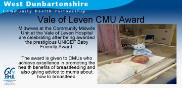 Vale of Leven CMU Award