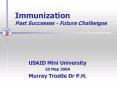 Immunization Past Successes Future Challenges PowerPoint PPT Presentation