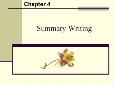 Summary Writing