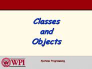 Classes and Objects