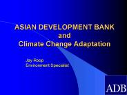 ASIAN DEVELOPMENT BANK and Climate Change Adaptation