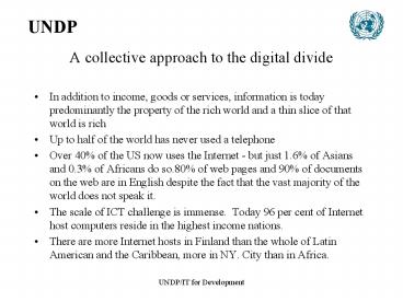 A collective approach to the digital divide