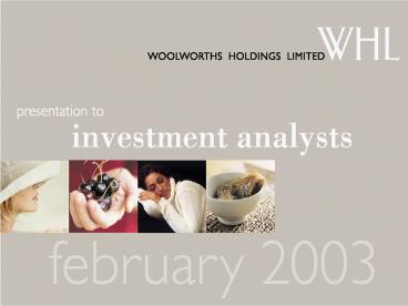 woolworths holdings limited