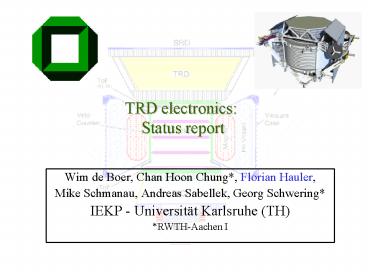 TRD electronics: Status report