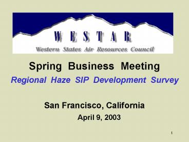 Spring Business Meeting