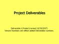 Project Deliverables PowerPoint PPT Presentation
