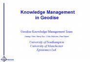 Knowledge Management in Geodise