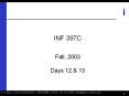 INF 397C  Fall, 2003 Days 12 PowerPoint PPT Presentation
