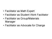 Facilitator as Math Expert