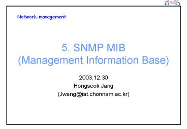 5' SNMP MIB Management Information Base