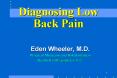 Diagnosing Low Back Pain PowerPoint PPT Presentation