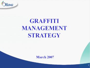 GRAFFITI MANAGEMENT STRATEGY