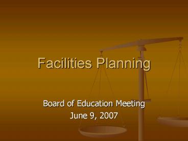 Facilities Planning