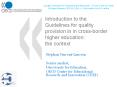 Introduction to the Guidelines for quality provision in in cross-border higher education: the context PowerPoint PPT Presentation