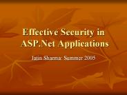 Effective Security in ASP.Net Applications