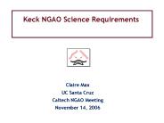 Keck NGAO Science Requirements