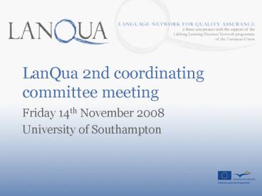 LanQua 2nd coordinating committee meeting