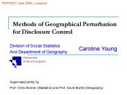 Methods of Geographical Perturbation for Disclosure Control