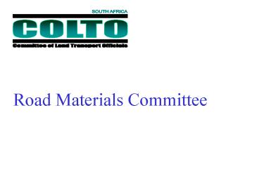 Road Materials Committee