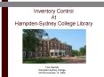 Inventory Control At HampdenSydney College Library PowerPoint PPT Presentation