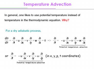 Temperature Advection