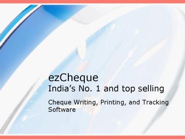 ezCheque Indias No' 1 and top selling