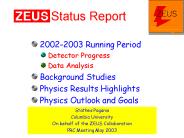 ZEUS Status Report