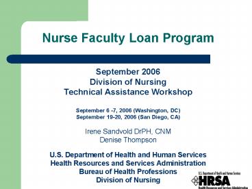 Nurse Faculty Loan Program