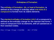 Enthalpies of Formation