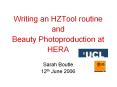 Writing an HZTool routine PowerPoint PPT Presentation