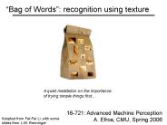 Bag of Words: recognition using texture