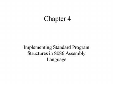 Implementing Standard Program Structures in 8086 Assembly Language