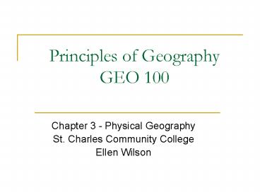 Principles of Geography GEO 100