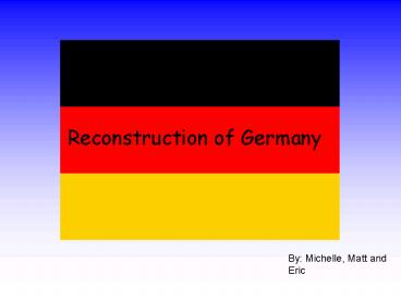 Reconstruction of Germany