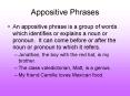 Appositive Phrases PowerPoint PPT Presentation
