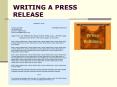 WRITING A PRESS RELEASE PowerPoint PPT Presentation