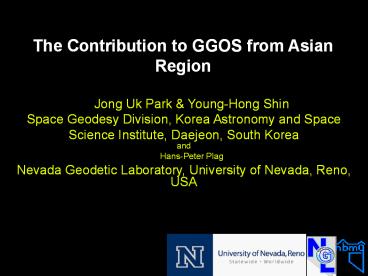 The Contribution to GGOS from Asian Region