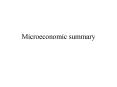 Microeconomic summary PowerPoint PPT Presentation