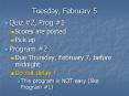 Tuesday, February 5 PowerPoint PPT Presentation