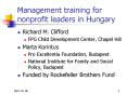 Management training for nonprofit leaders in Hungary PowerPoint PPT Presentation