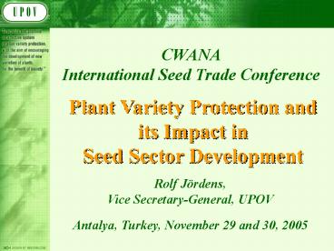 CWANA International Seed Trade Conference