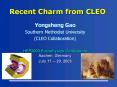 Recent Charm from CLEO PowerPoint PPT Presentation